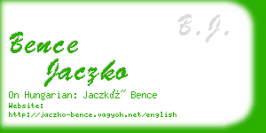 bence jaczko business card